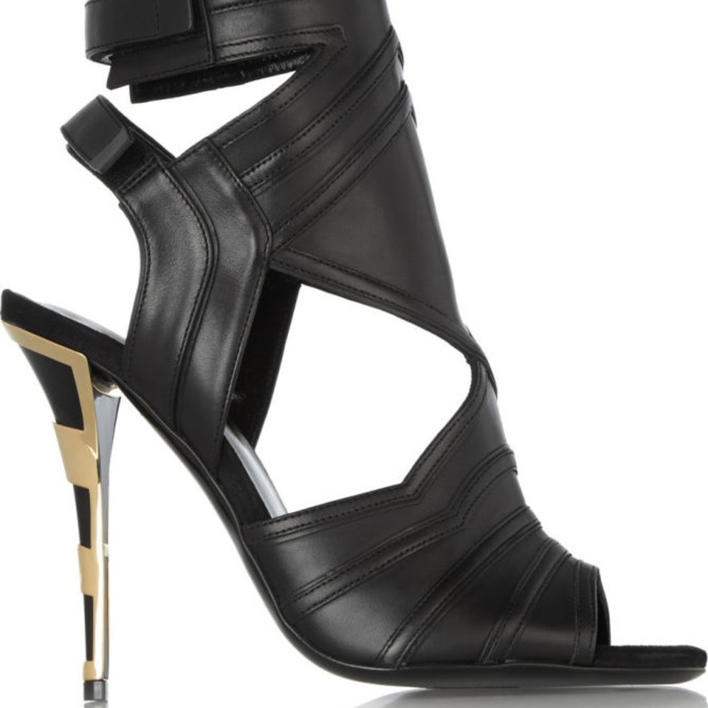 BALMAIN Kali Cutout Leather Sandals